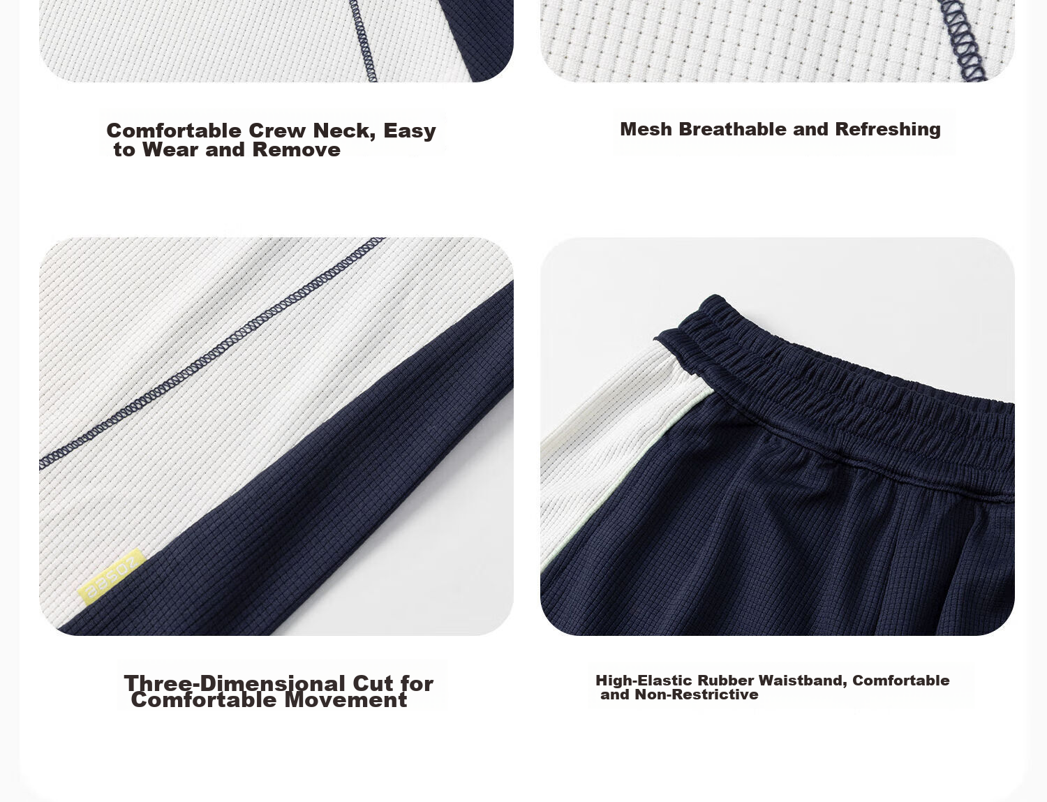 Zuo Xi Boys Short Sleeve Set 2026 Summer Kids Sports Jersey Original Yarn Quick-Dry Mesh Breathable White 130 15